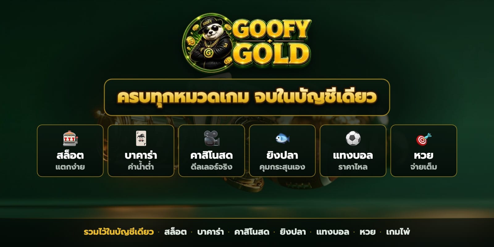 บทความ GOOFYGOLD อธิบายกลไกเกมสล็อต บาคาร่า คาสิโนสด ยิงปลา แทงบอล และหวย